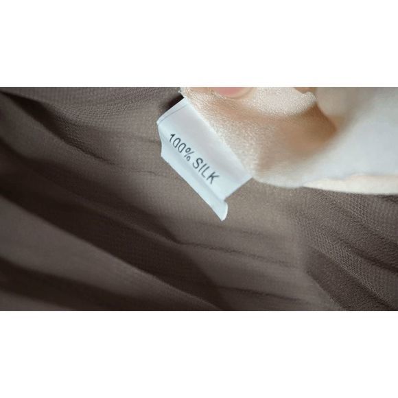 3.1 Phillip Lim Women's Silk Beaded Tan Sz 2 Draped Pleated Swing Cocktail Dress - Picture 6 of 8